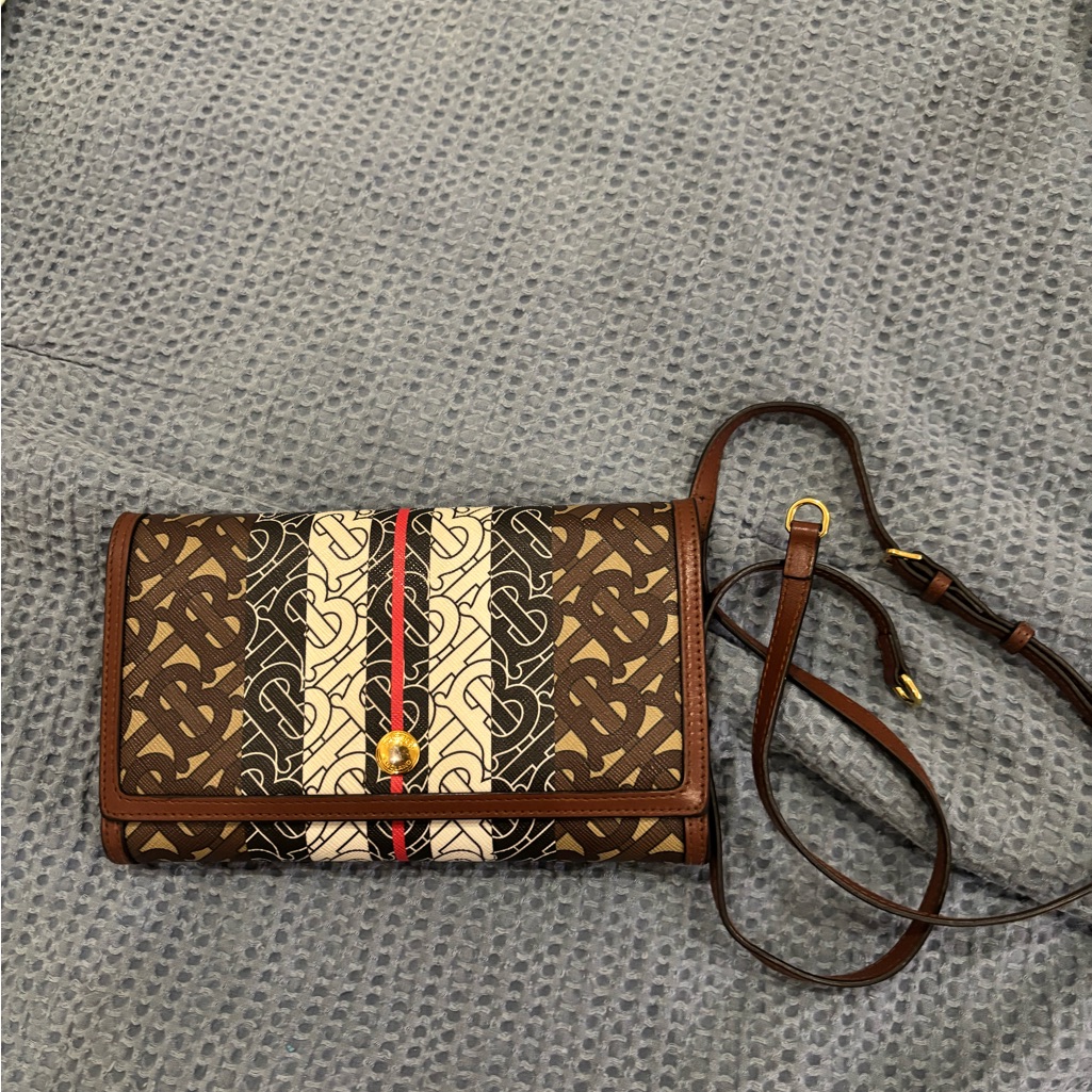 Burberry Brown And Cream Crossbody Bag